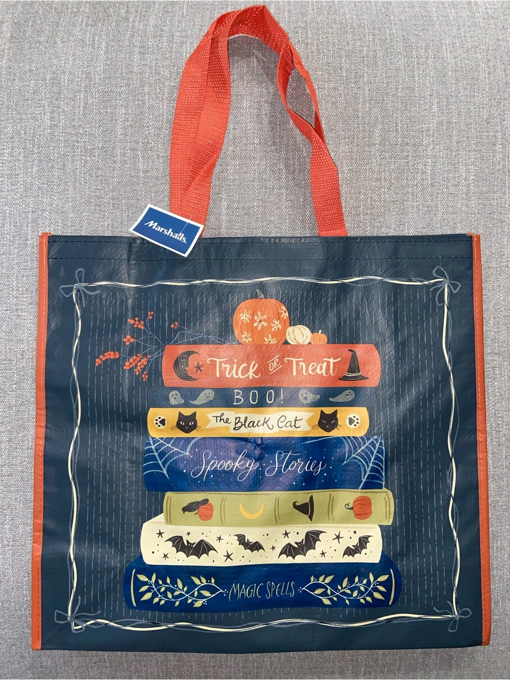 Halloween / Fall Multicolor Book Stack Reusable Tote Bag— NEW!